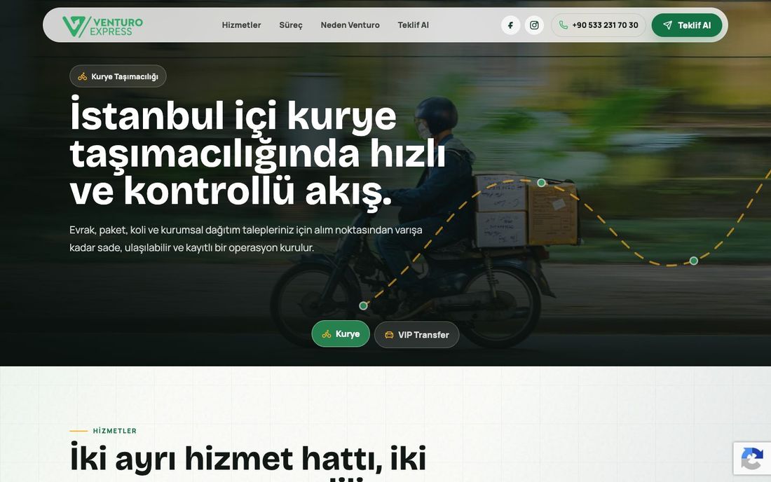 Venturo Express — Website